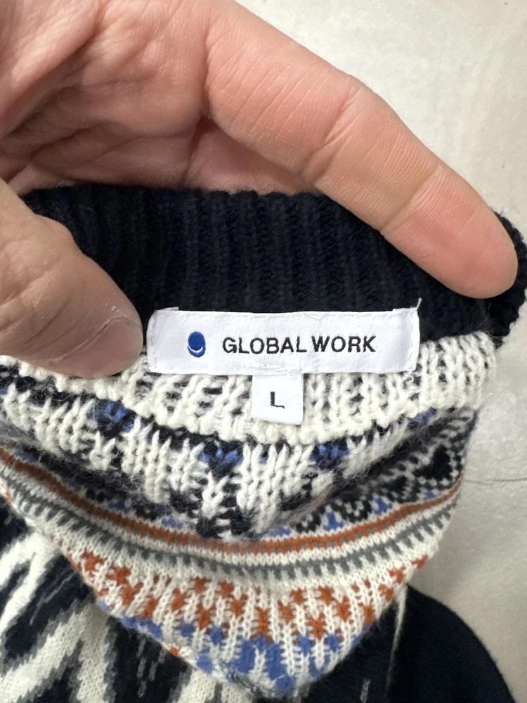 GLOBAL WORK 아가일 패턴 니트 L 7
