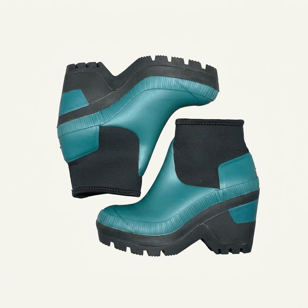 Hunter Rainboots Ankle Boots Teal Blue UK5(240) 1