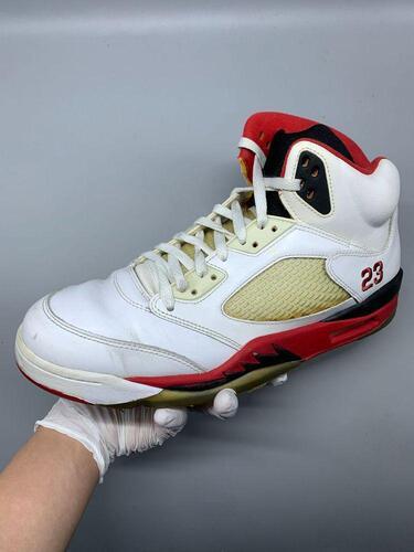 Jordan 5 Retro Fire Red Black Tongue 300mm 11