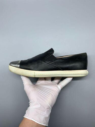 Miu Miu Black Leather Slip On 36(230)(GR-1163) 3