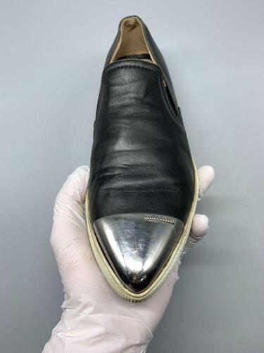 Miu Miu Black Leather Slip On 36(230)(GR-1163) 10