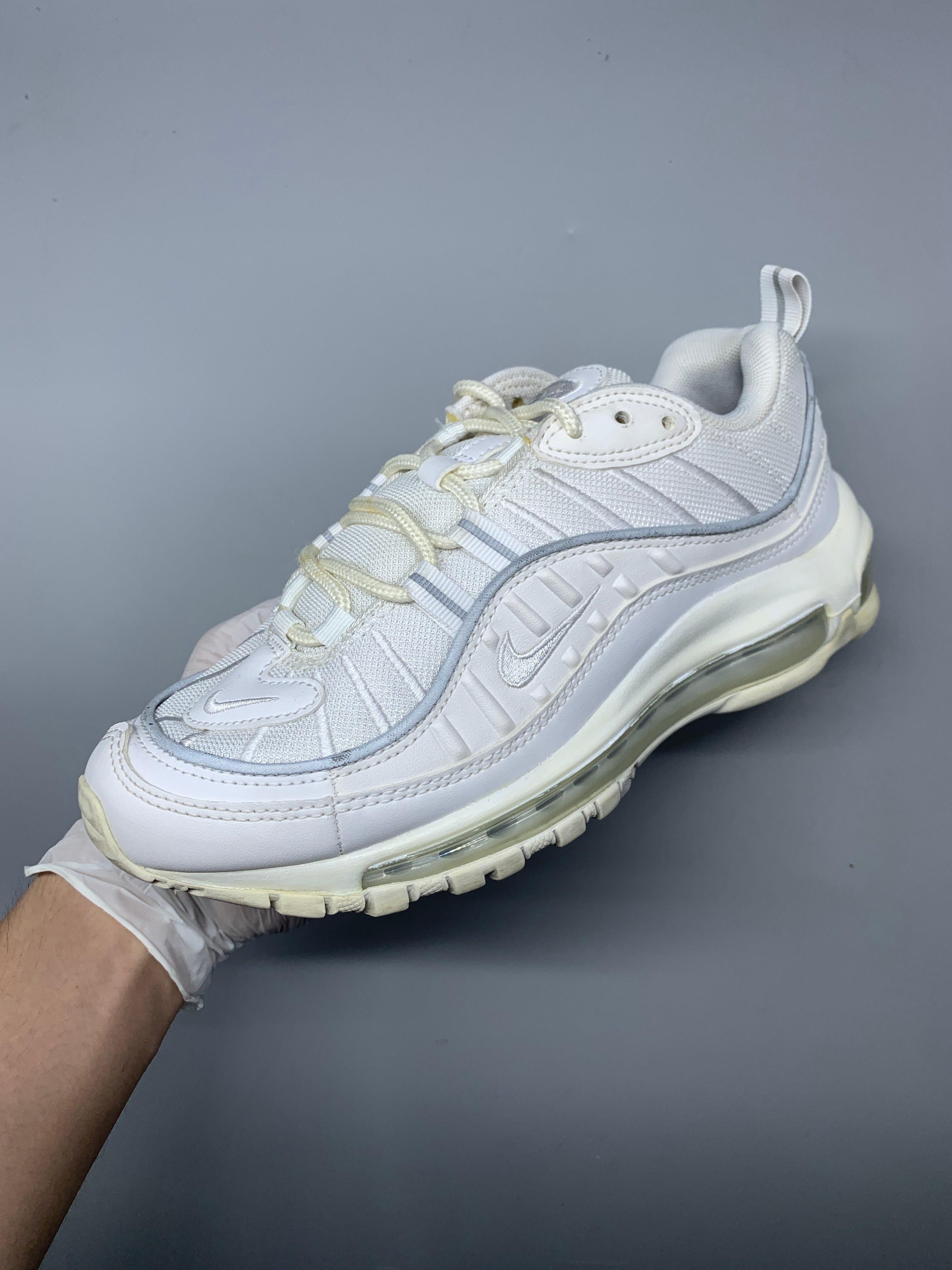 Nike Air Max 98 Triple White 235mm 10