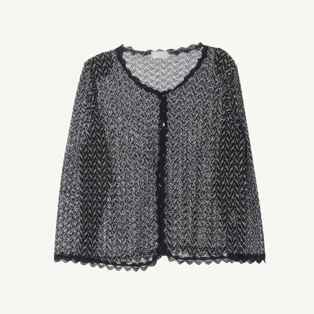 JAPAN (WOMEN - L) 폴리 코튼 크로쉐 니트 가디건 1