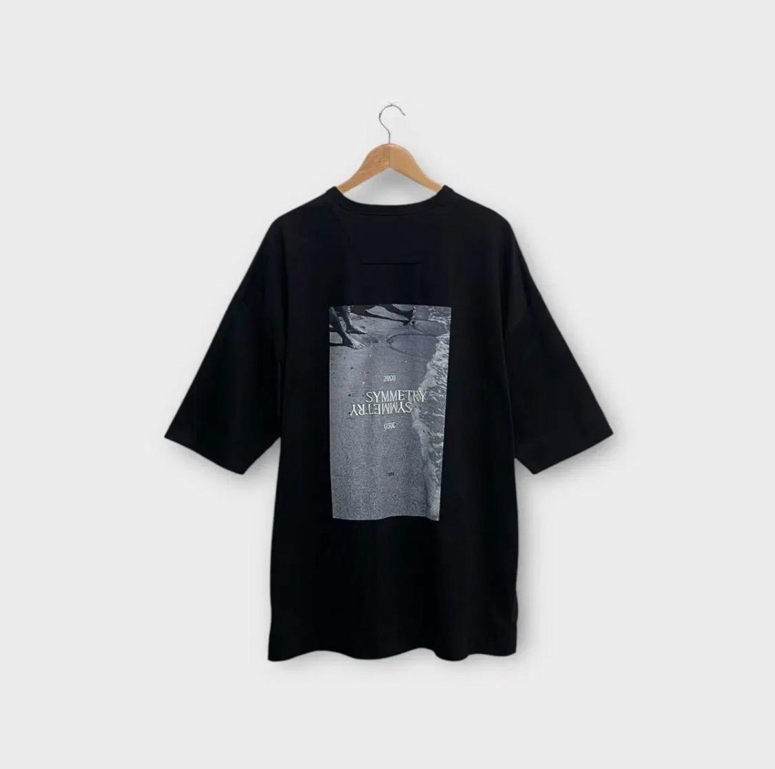 준지JUUNJ 블랙 시메트리 오버핏 7부 티셔츠 M-XL 2