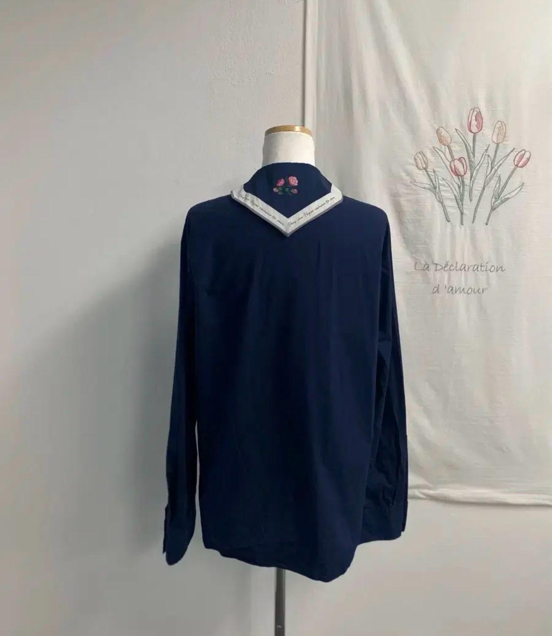 DEWL 듀엘 스카프 네이비 남방 7