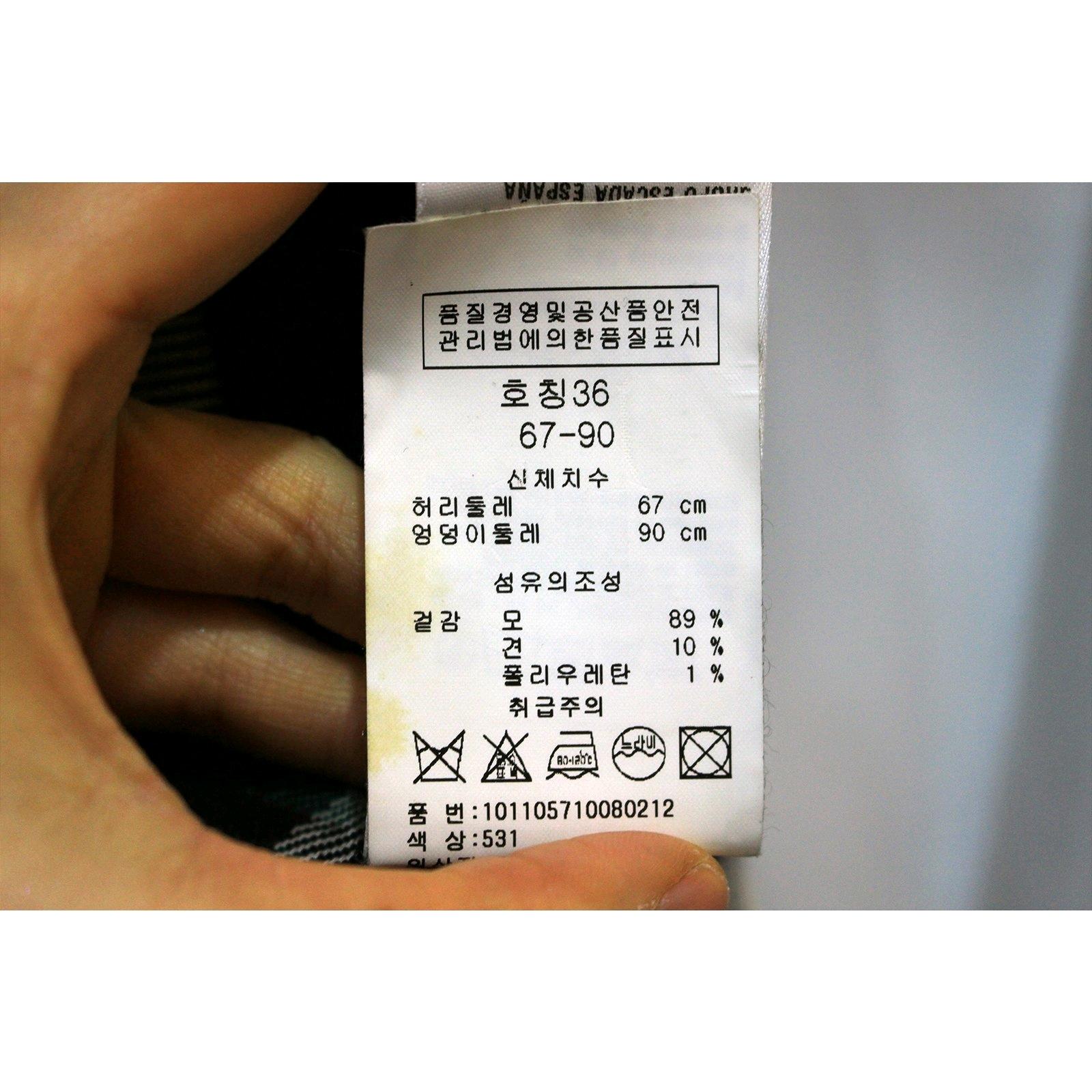 30인치 에스까다 체크패턴 와이드핏 모직 팬츠 4
