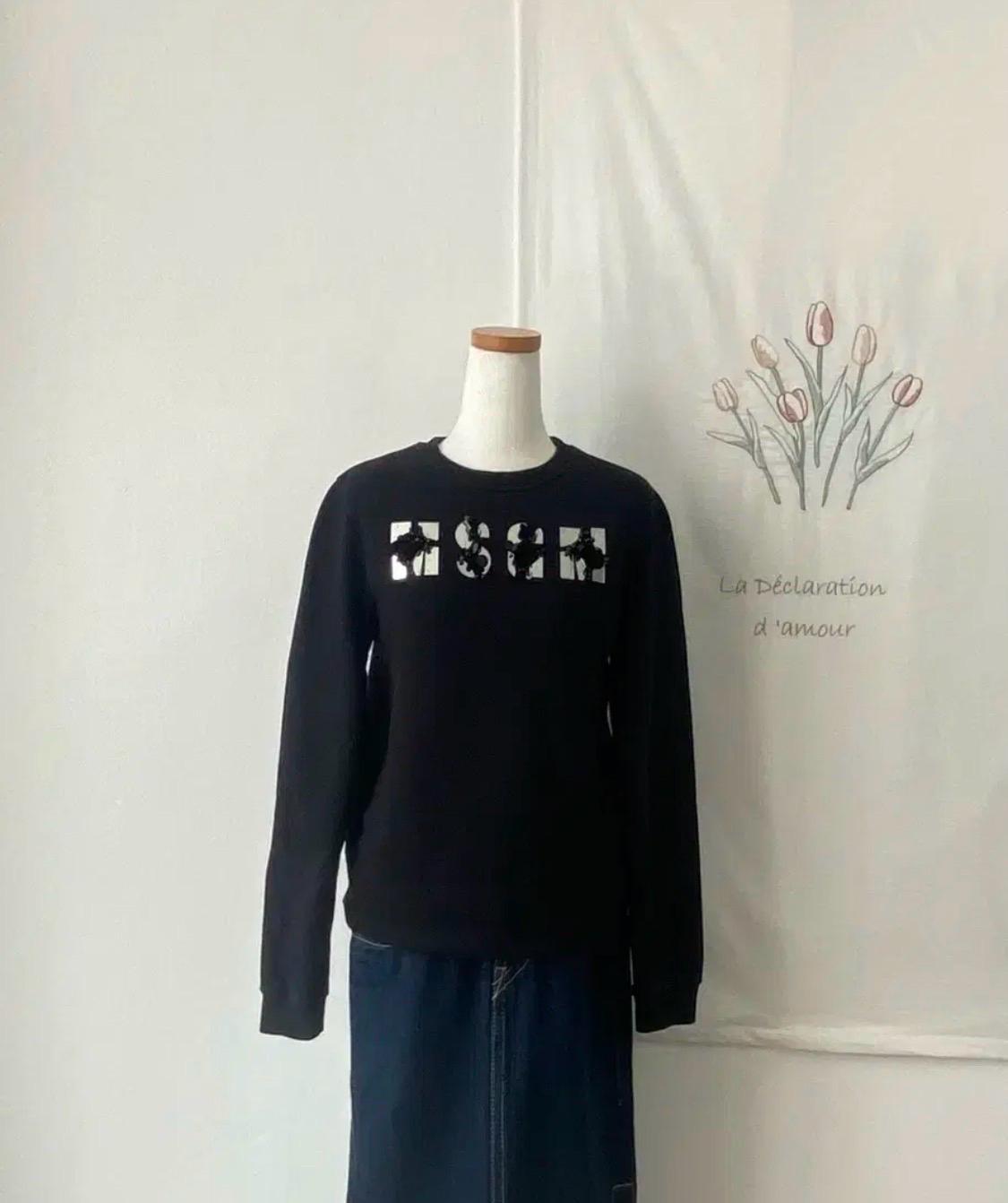MSGM 엠에스지엠 블랙 맨투맨 S 2