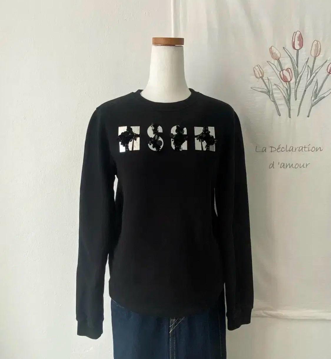 MSGM 엠에스지엠 블랙 맨투맨 S 3