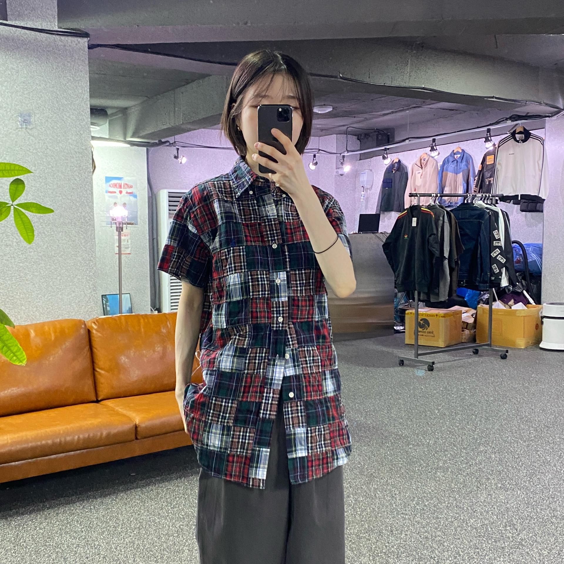폴로 랄프로렌 체크 패치워크 커스텀핏 반팔셔츠 B4414 2