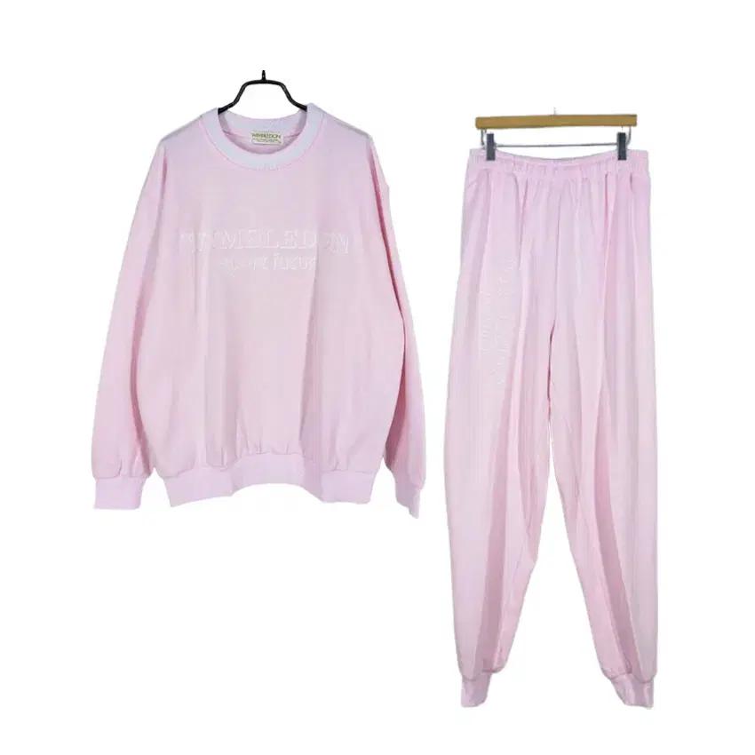 윔블던 여성 춘추 영문자수 트레이닝복 세트 핑크100 (HU43162) 2