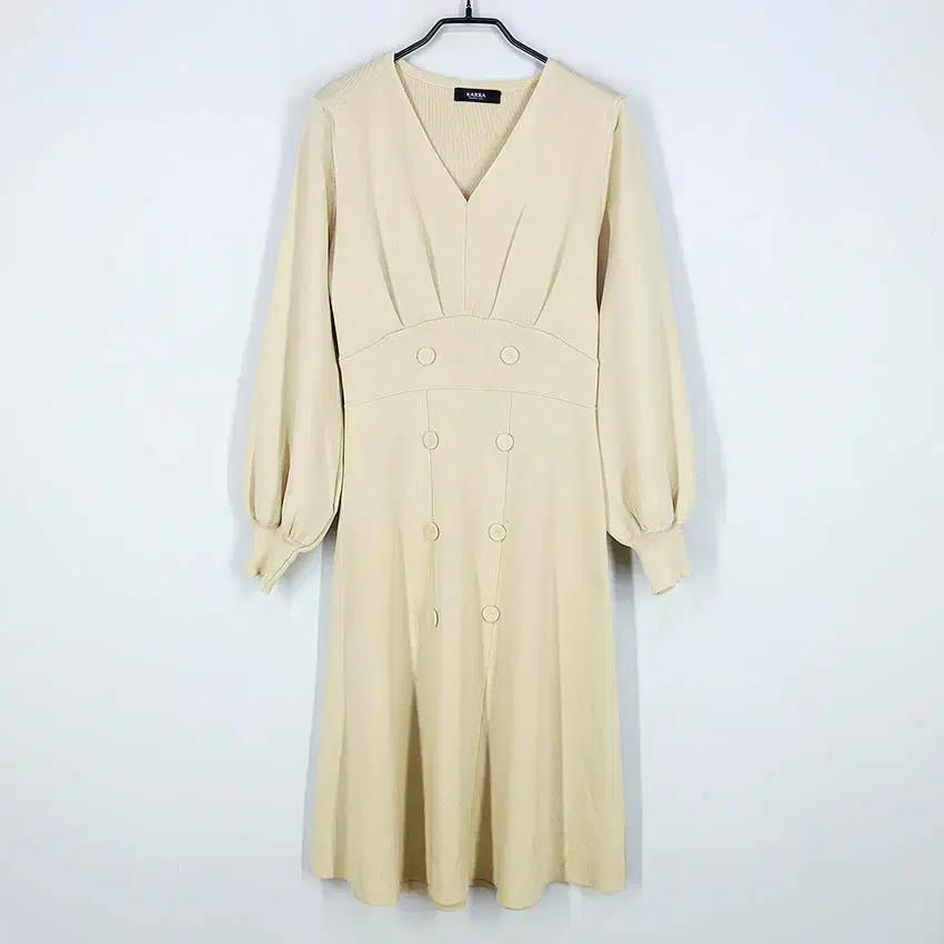카라 여성 춘추 니트원피스 옐로베이지 (HU43089) 2