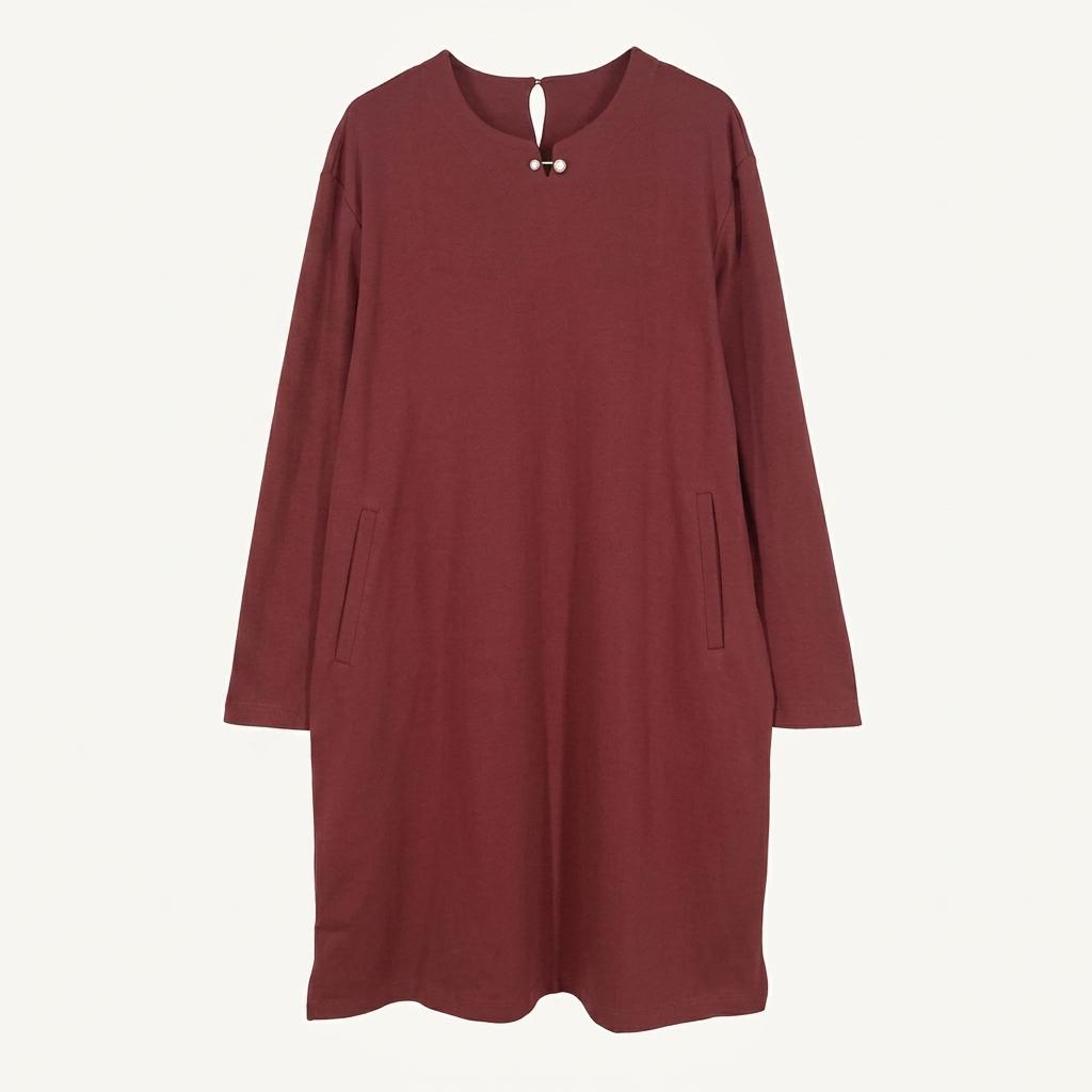마리끌레르 여성 추동 안감약기모 원피스 버건디77 (HU43074) 1