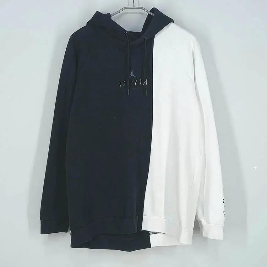 조던 남성 배색 중앙로고 약기모 후드티 블랙XL (HU42858) 2