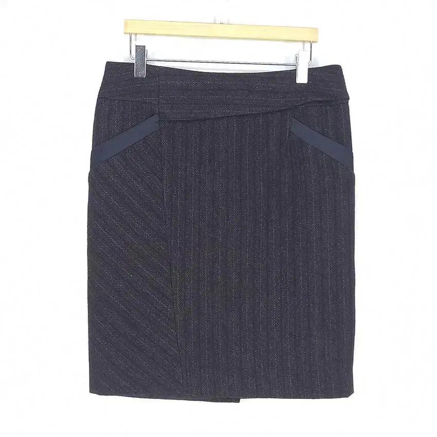 베네통 여성 추동 슬림 패턴 모직스커트 다크브라운 (HU42789) 2