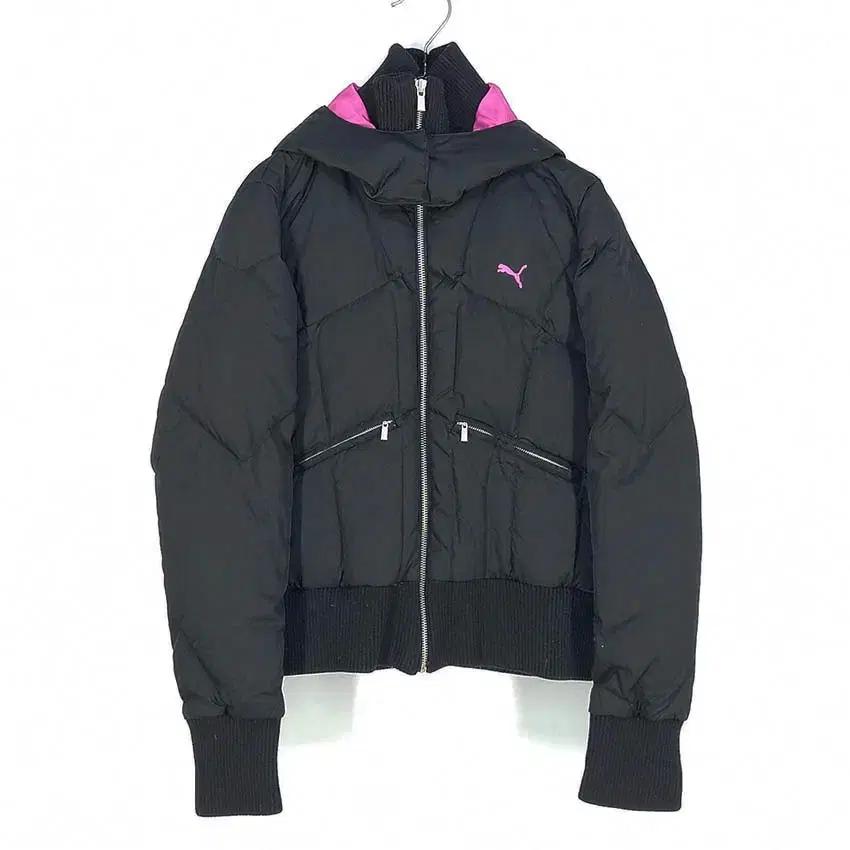 푸마 여성 후드탈부착 슬림 덕다운 숏패딩자켓 블랙 (HU42746) 2