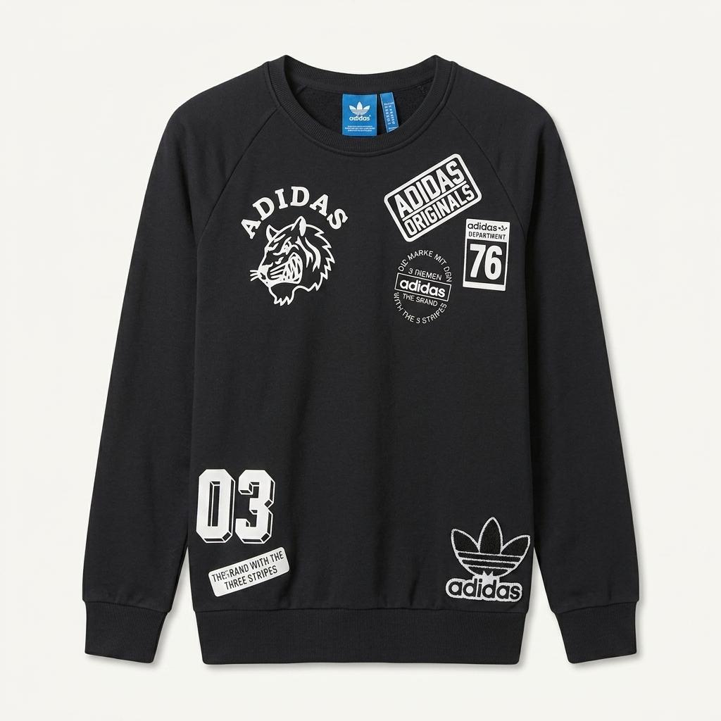 아디다스 남성 춘추 로고 CREW SWEAT맨투맨 블랙 (HU42716) 1