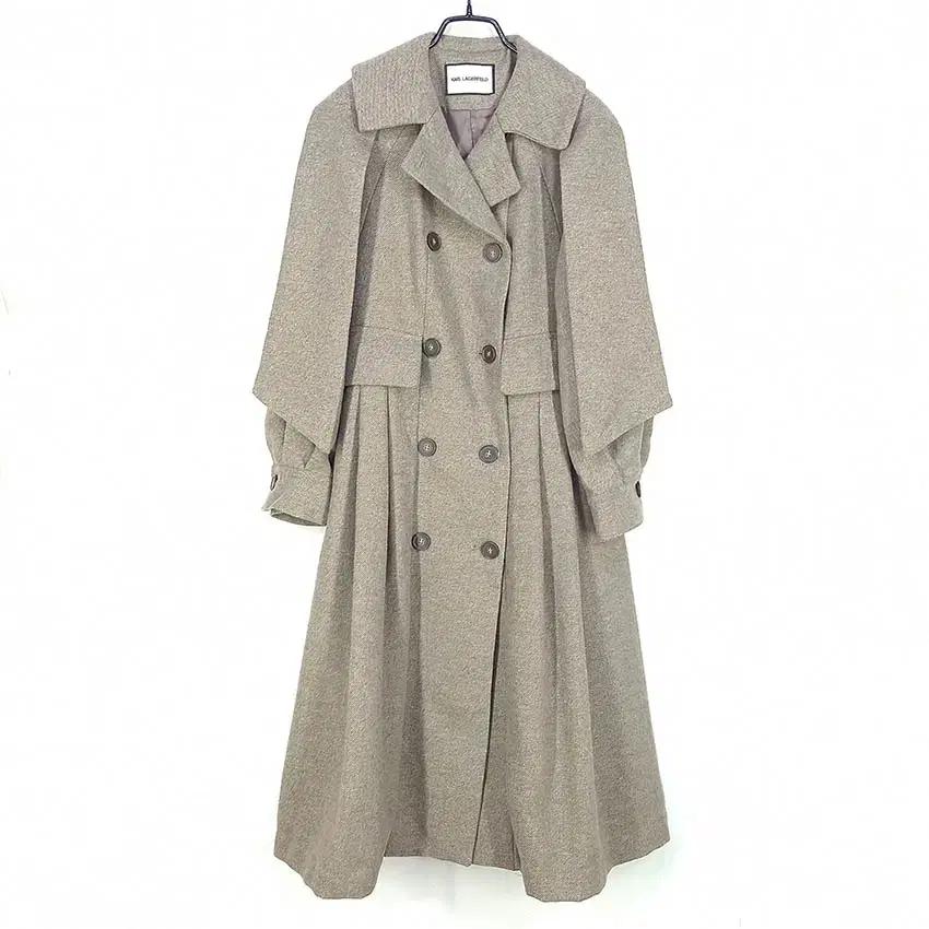 칼라거펠트 여성 추동 더블 원피스형 롱코트 베이지55 (HU42681) 2