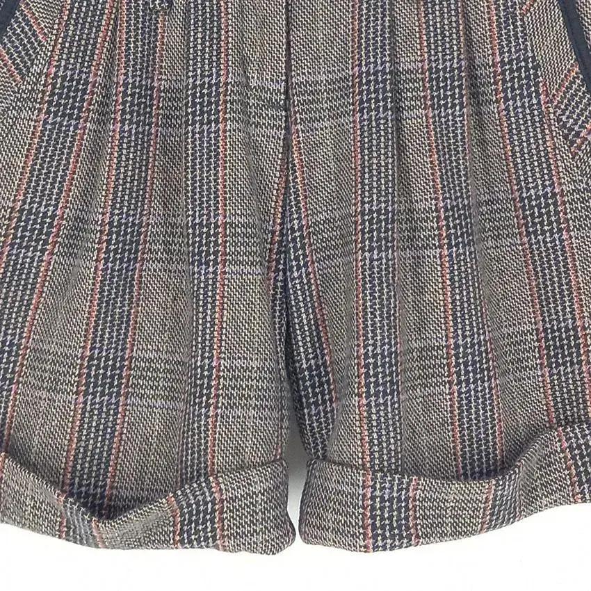 톰보이 여 체크 롤업 모직 4부팬츠 브라운 (HU27246) 5