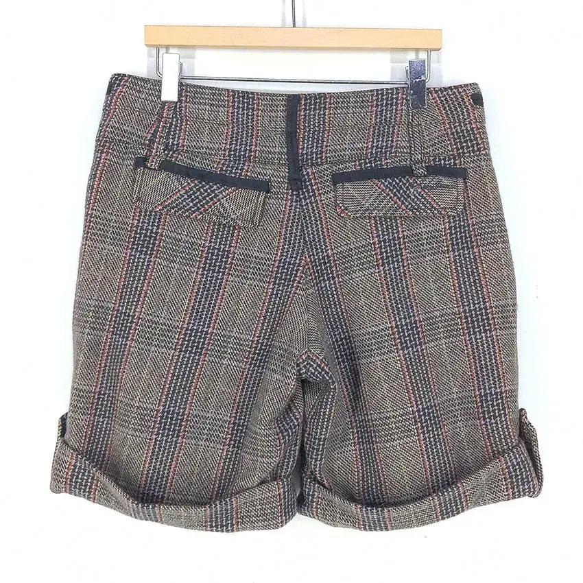 톰보이 여 체크 롤업 모직 4부팬츠 브라운 (HU27246) 3