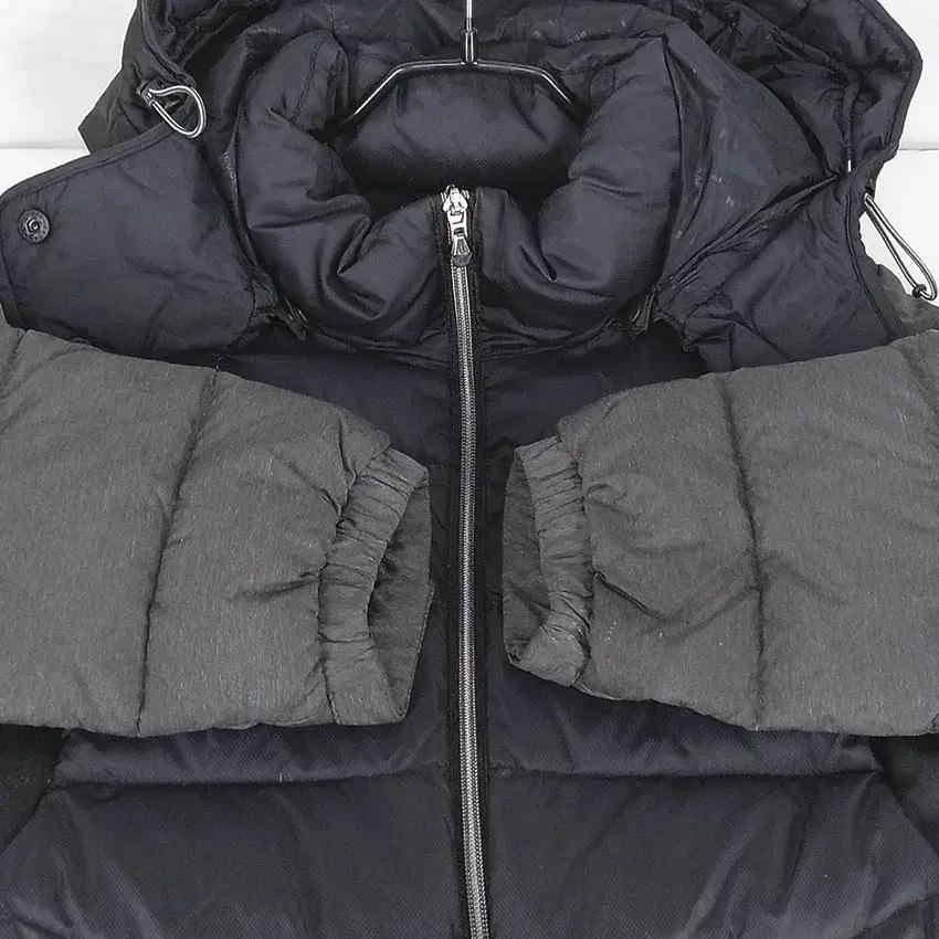 밀레 여성 배색 후드탈부착 덕다운 패딩자켓 블랙 (HU42497) 4