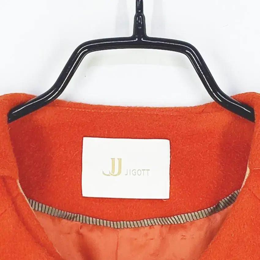 JJ지고트 여성 노카라 히든집업 모직코트 오렌지85 (HU42343) 5