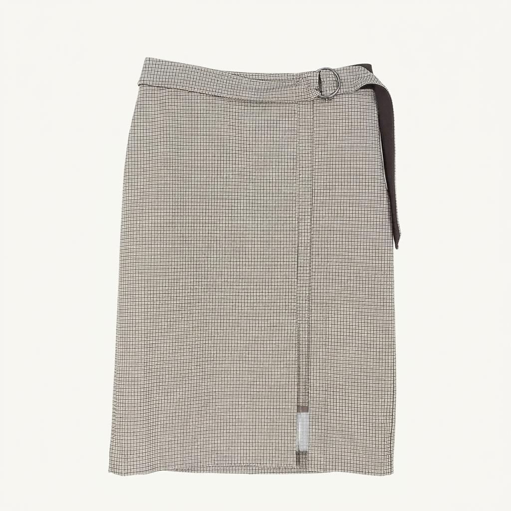 JJ지고트 여성 춘추 잔패턴 미디스커트 브라운67 (HU42296) 1