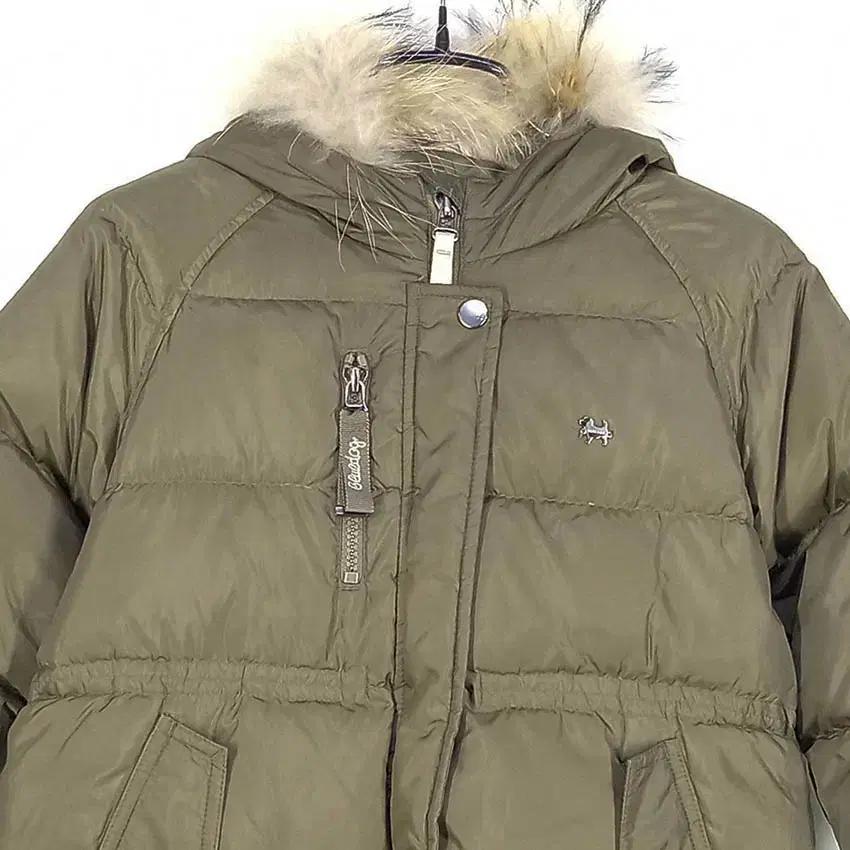 블루독 아동 허리스트링 덕다운 롱패딩 카키120 (HU35224) 4