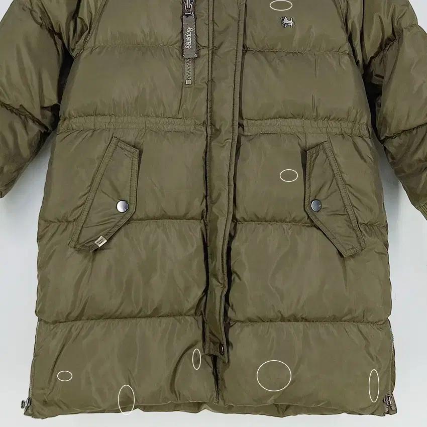 블루독 아동 허리스트링 덕다운 롱패딩 카키120 (HU35224) 10