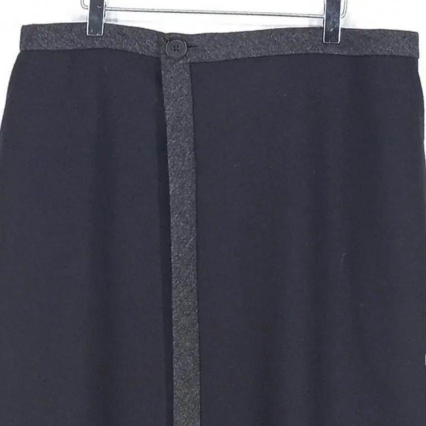 마크켄리도미노탄 모직 랩 롱스커트 네이비 (HU35884) 4