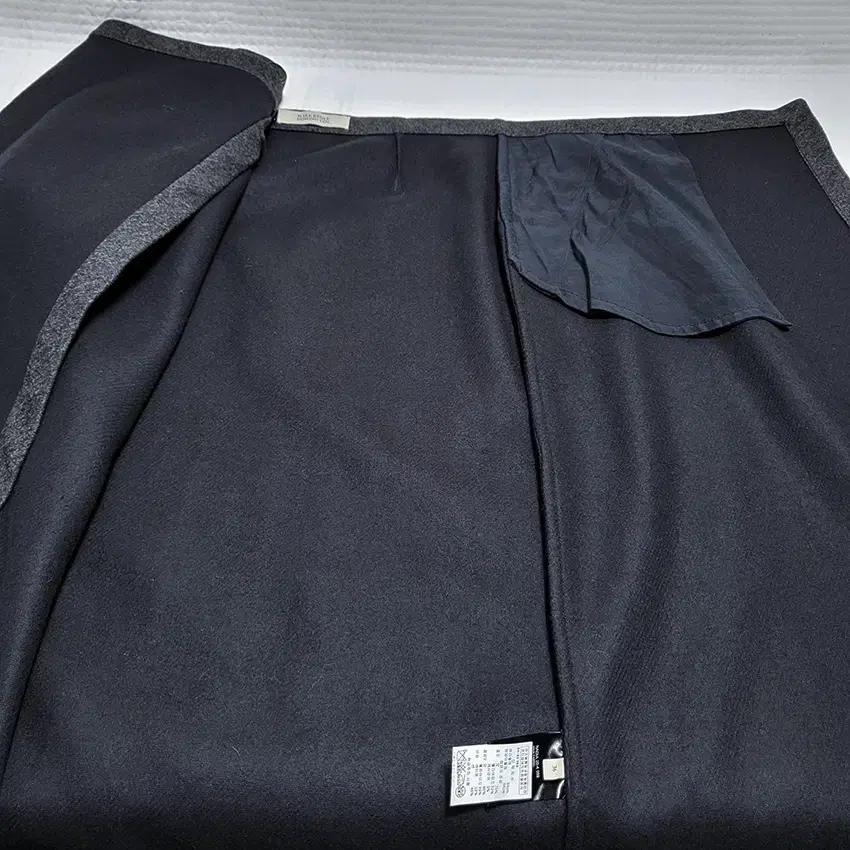 마크켄리도미노탄 모직 랩 롱스커트 네이비 (HU35884) 8