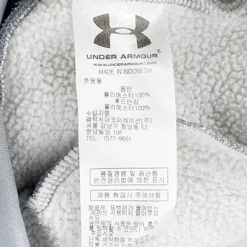 언더아머 남성 안감기모 빅로고 후드티 그레이L (HU41762) 6