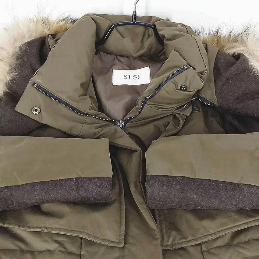 SJSJ 여성 후드퍼 덕다운패딩 카키브라운 (HU41695) 4