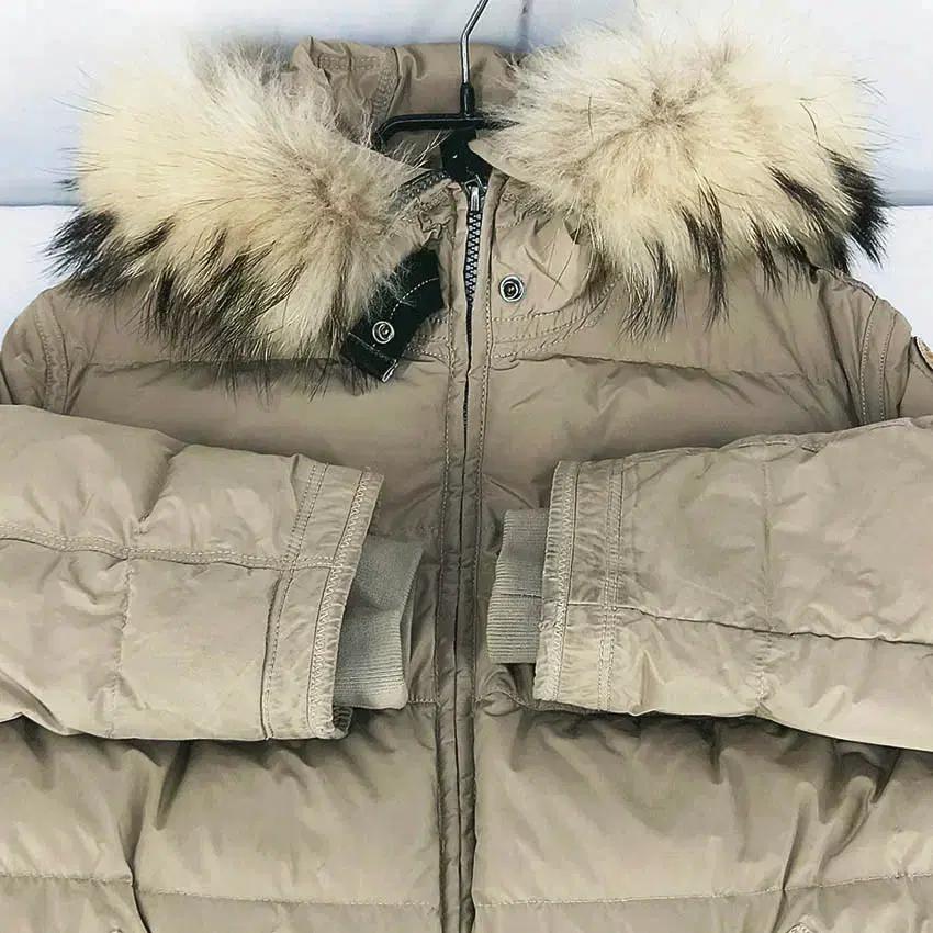 파라점퍼스 여성 후드퍼 구스다운 롱패딩 베이지M (HU41666) 4