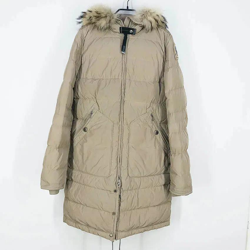 파라점퍼스 여성 후드퍼 구스다운 롱패딩 베이지M (HU41666) 2