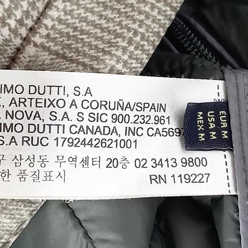 마시모두띠 남성 체크 경량 패딩조끼 연카키M (HU41564) 6