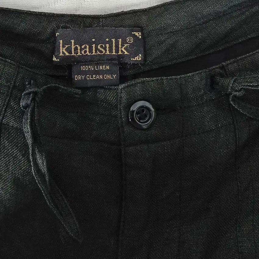 khaisilk 여성 춘하 일자 카고 린넨팬츠 다크카키 (HU40817) 5