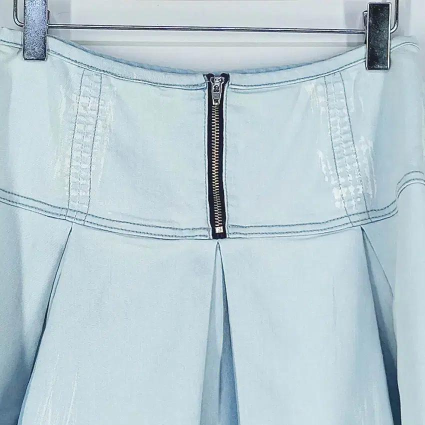 오즈세컨 춘하 페인팅 스판 데님 미니스커트 연청67 (HU40799) 4