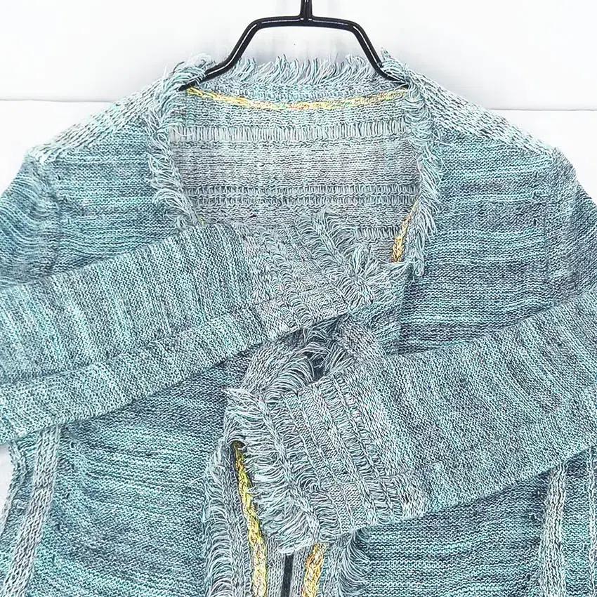 타임 여 춘추 마혼방 오픈형 니트가디건 파스텔블루 (HU40642) 4