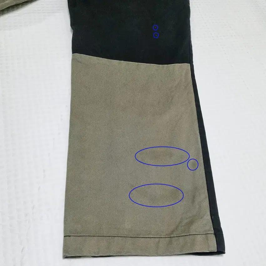디스이즈네버댓 여성 배색 일자 9부 코튼팬츠 카키 (HU40604) 8