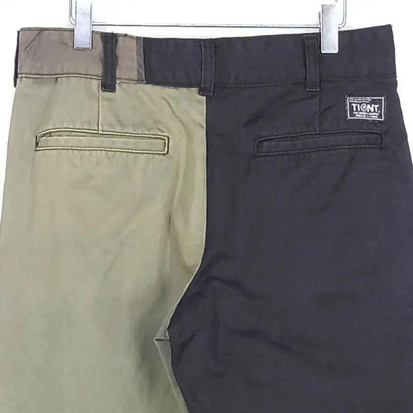 디스이즈네버댓 여성 배색 일자 9부 코튼팬츠 카키 (HU40604) 4