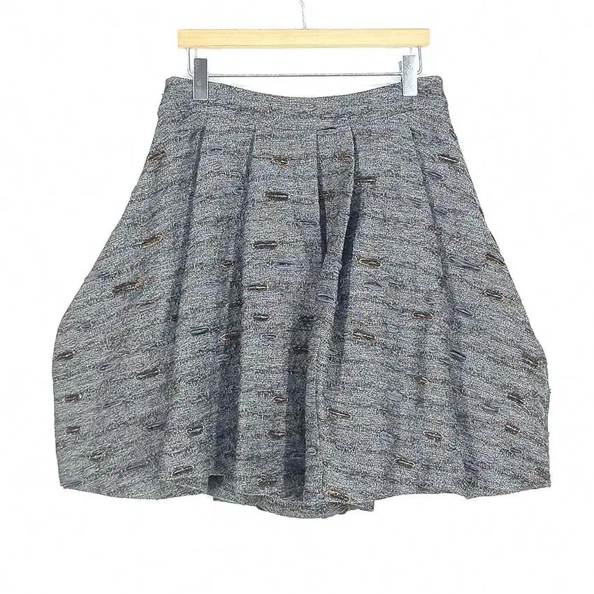 마인 여성 춘추 자카드 벌룬플레어 스커트 그레이64 (HU40385) 3