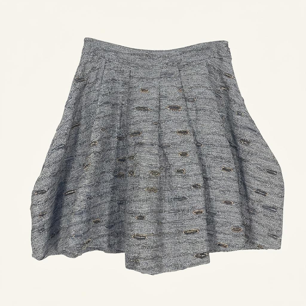 마인 여성 춘추 자카드 벌룬플레어 스커트 그레이64 (HU40385) 1