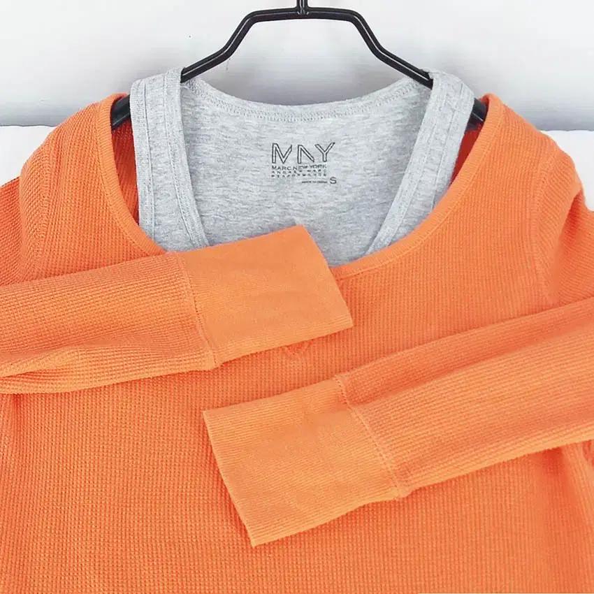 MNY 여성 춘추 나시 이중 긴팔티 오렌지S (HU40377) 4