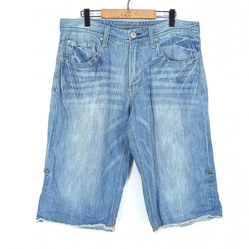 마루 남성 밑단롤업 데님반바지 중청 (HU40095) 2