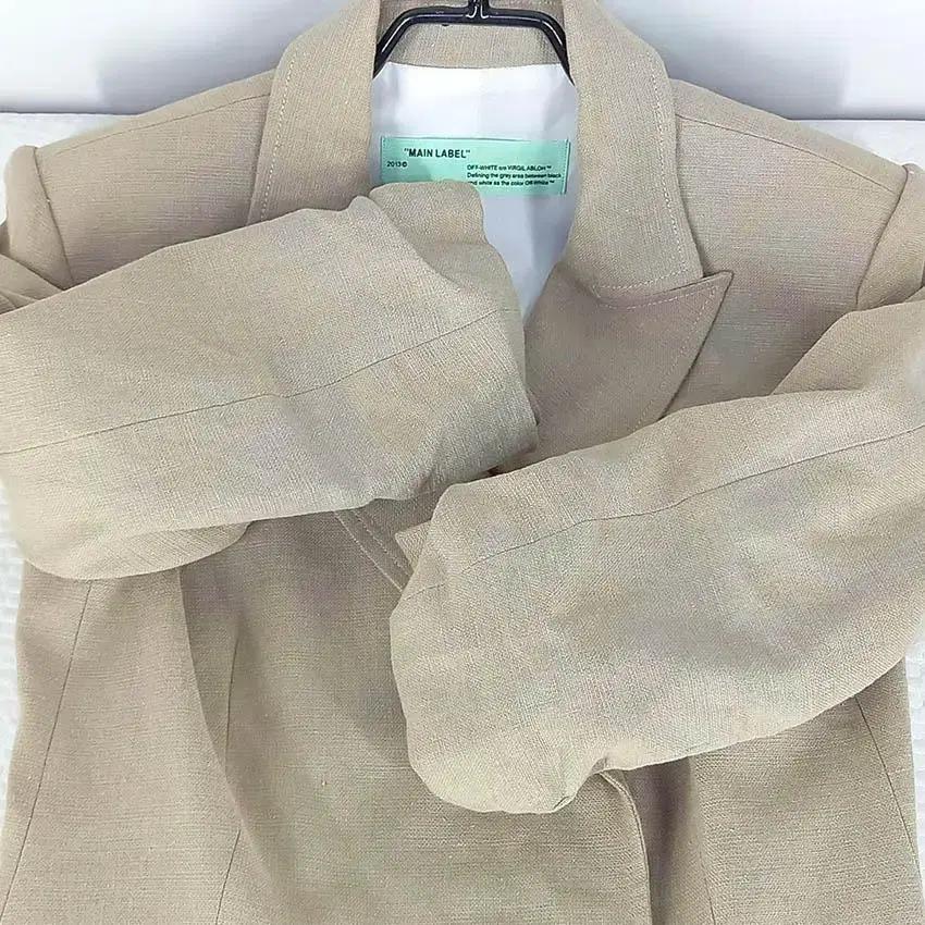 빈티지 여 곱소매 파워숄더 린넨자켓 베이지 (HU28785) 6