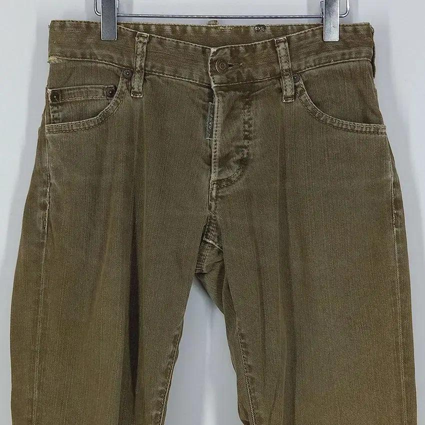 디스퀘어드2 여 일자핏 골드메탈 데님팬츠 카키브라운 (HU22959) 4