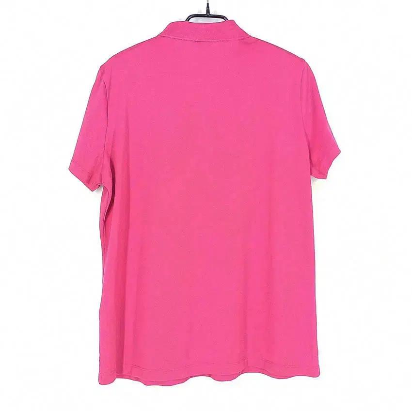 핑 여성 로고자수 스판끼 카라반팔티 핑크 (HU39759) 3