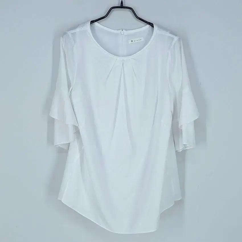 잇미샤 여 레이온 핀턱 프릴소매 블라우스 화이트 (HU23666) 2