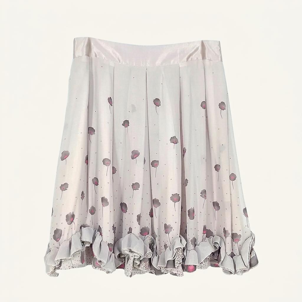 블룸스버리 여성 쉬폰 플레어스커트 베이지 (HU39619) 1