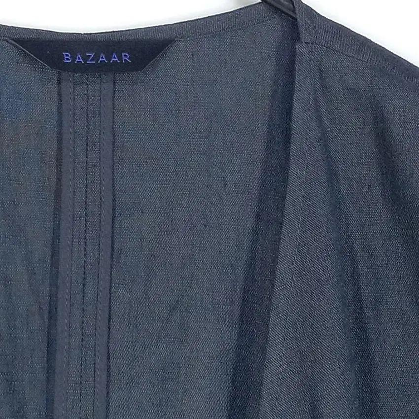 BAZAAR 여성 3버튼 린넨혼방 여름 롱자켓 네이비 (HU39581) 5